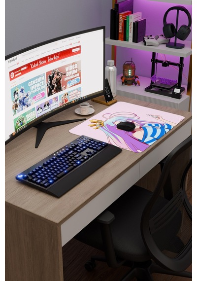 No Game No Life Anime V1 - 48x40 Xl Gaming Kauçuk Kaymaz Taban Mouse Pad Fare Altlığı