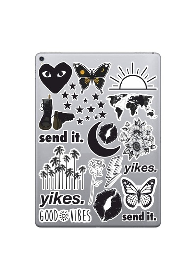 Siyah Black Sticker Seti Laptop Ajanda Pc Tablet Telefon Defter Etiket Bullet Journal Diğer