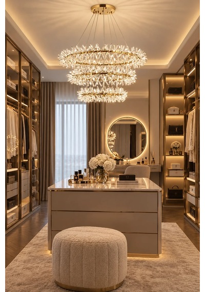 Modern Premium Gold Luxury Sarkıt Avize 3 Kat Modern Lüks Salon Lobi Avizesi 86xg4