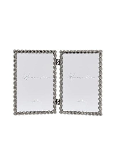 4x6 Menteşeli Çift Fırçalı Nikel Metal Resim Çerçevesi Halat Tasarımlı