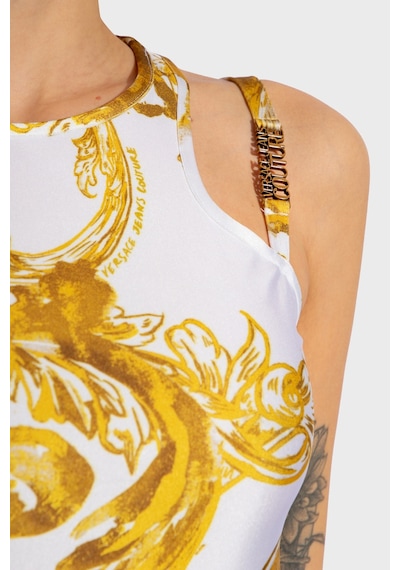 Versace Jeans Couture Bayan Elbise 76hao944 Js292 G03 Beyaz-gold Altın - Beyaz
