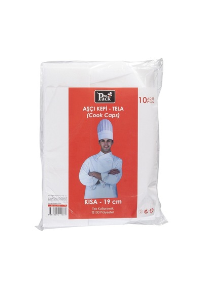 Propack Aşçı Kepi 10'lu 19 Cm Tek Kullanımlık Mutfak Bonesi 2'li Ekonomik Paket - 2 Adet Tarı
