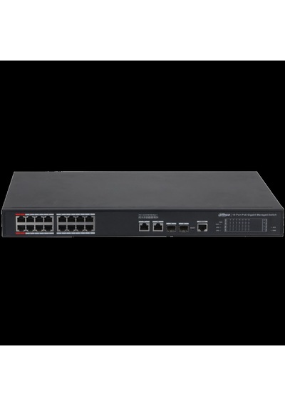 Dahua S4220-16gt-240, 16 Port, Gigabit, Poe 240w, 2 Port Gigabit Uplink, 2 Port Sfp Gigabit Combo, L