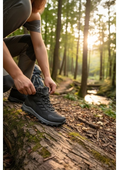 Enoch Erkek Termal Su Geçirmez Outdoor Trekking Ve Dağ Yürüyüş Botu Siyah - Füme