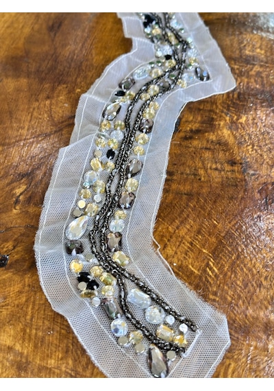 Taş İşleme Dikiş Giyim Aksesuarı Aplike 74x5 Cm