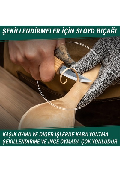 Beavercraft S01 Ahşap Kuksa Kaşık Oyma Bıçağı Seti 4 Parça