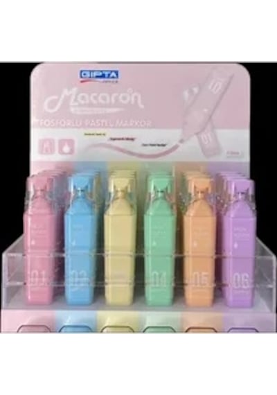 Gıpta F1566 Macaron Pastel Fosforlu Kalem 1560 Turuncu 05 Çok Renkli