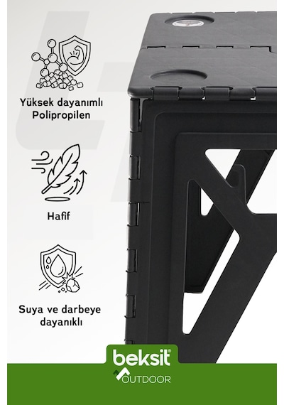 Outdoor Herkül D Katlanır Masa Antrasit Antrasit Antrasit
