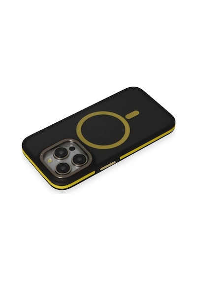 Gld-spt- Joko Apple Uyumlu iPhone 14 Pro Kılıf Rocky Magsafe Kapak - Siyah-sarı,