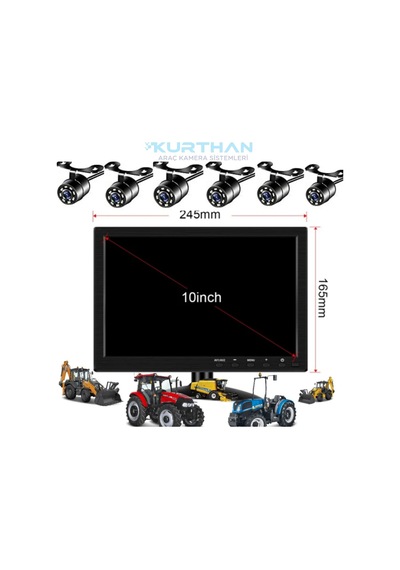 Twogo 6 Kanallı 10 İnç Monitör 6 Adet Beyaz Ledli Kelebek Kamera