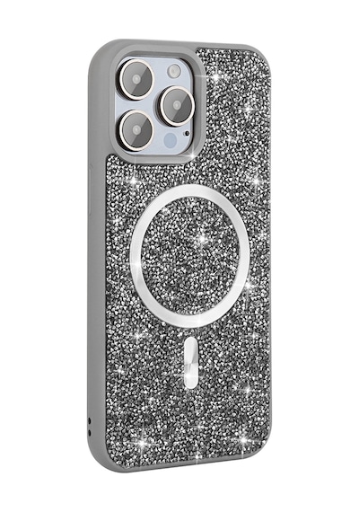 Nihcase Apple Uyumlu iPhone 14 Pro Max Kılıf Glitter Mozaik Magsafeli Taşlı Pırlanta Kapak