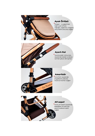 Baby Home 945 Ayrılıp Birleşebilen Travel Sistem İkiz Bebek Arabası
