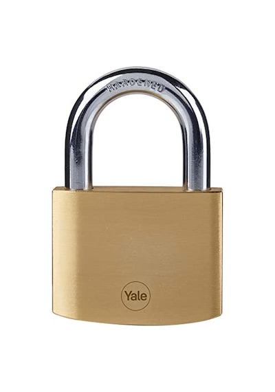 Yale Y110b/60/132/1 - Pirinç Asma Kilit 60mm - Standart Koruma - Sertleştirilmiş Çelik Halka - Çift Kilitleme - 3 Anahtar