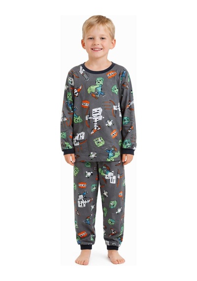 Minecraft Desenli Erkek Çocuk Pijama Takımı