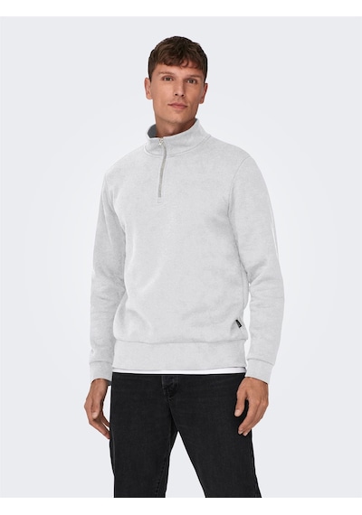 Only & Sons Onsceres Half Zıp Sweat Noos Erkek Gray Sweatshirt - 22019055 Gri