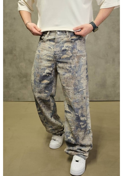 Blue Baggy Jeans Pantolon Mavi