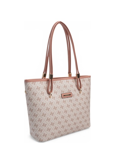 Silver Polo Sp1282 Kadın Omuz Çantası Monogram Pembe-somon