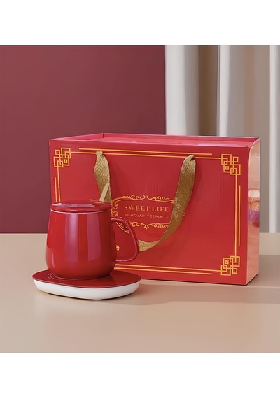 Usb Isıtıcılı 350ml Kupa Bardak Kırmızı, Kırmızı