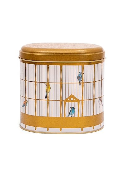 Bird Cage Desenli Oval Metal Saklama Kabı 14 x 12 x 13 CM 1.4 L