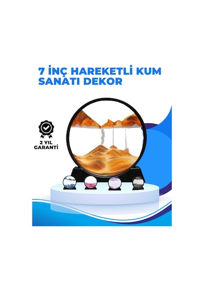 Döndürülebilir Dinamik Kum Tablosu - Stres Giderici, Yüksek Kaliteli Cam Ve Doğal Kum İle Sanatsal Masa Dekoru