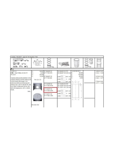 Piston Sekman Partner Berlingo 0,50a 8771760050a-0628f6