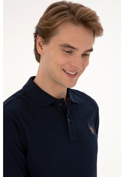 U.S. Polo Assn. Erkek Regular Fit Polo Yaka Lacivert Basic Sweatshirt 50313772-VR033 U.S. Polo Assn. Erkek Regular Fit Polo Yaka Lacivert Basic Sweatshirt 50313772-VR033