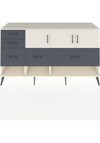 Kronos Konsol 3 Raflı 5 Çekmeceli 3 Kapaklı 176x59x99 Aytaşı-ayta Aytaşı-aytaşı/antrasit