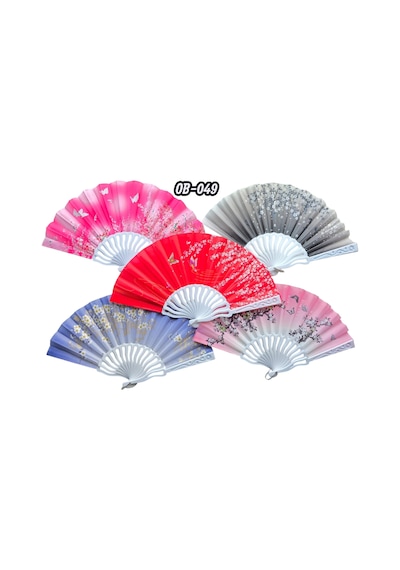 Plastik Kumaş Yelpaze 12'li Karışık Ob-049 Diğer