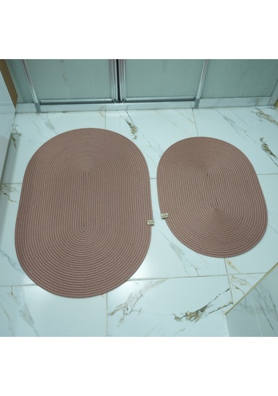 Zengin Supla 2'li Banyo Paspas Set Gül Kurusu
