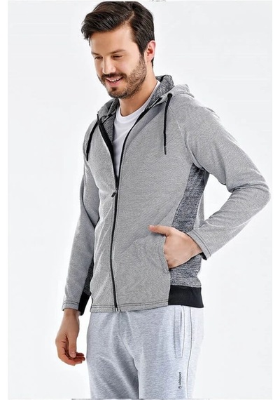 Uhlsport Sweat Poly. Kapşonlu Grey M Siyah