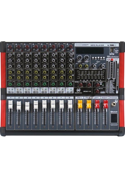 Maxword Rps-8c-1100 Amfili Power Mikser 2x550w Mixer 2x99 Dsp Efektli