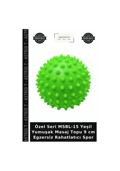 Özel Seri Msbl-15 Yeşil Yumuşak Masaj Topu 9 Cm Egzersiz Rahatlatıcı Spor