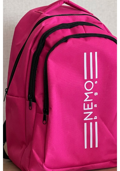 Nemo Bags Unisex Pembe Sırt Çantası Büyük Boy Okul Spor Çantası