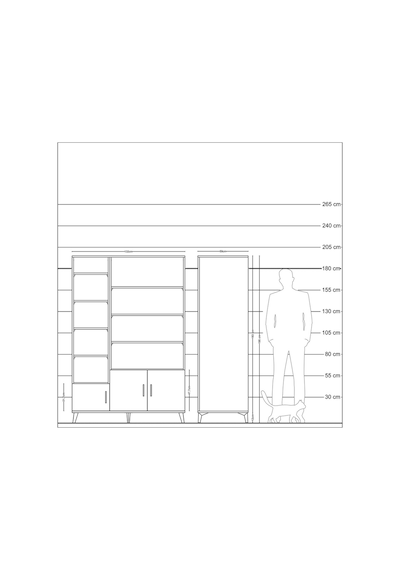 Kronos Dolap 10 Raflı 3 Kapaklı 132x59x195 Antrasit-çam/çam Antrasit