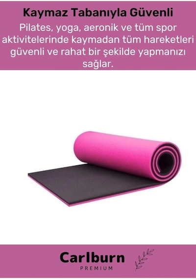 Premium Su Geçirmez Konforlu Taşıma Askılı Çift Taraflı Zemin Çadır Uyku Kamp Matı Yer Minderi 10 Mm Pembe