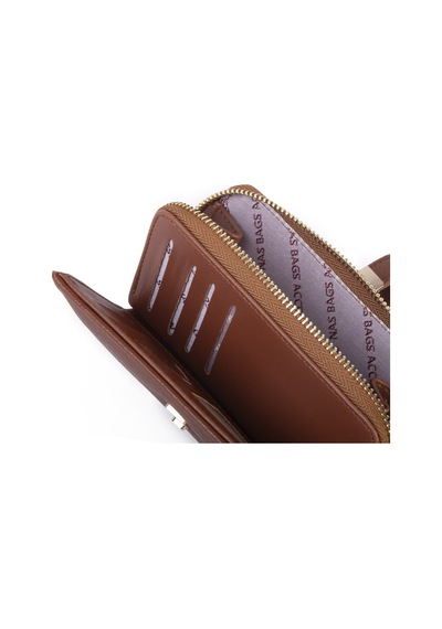 Nas Bag Kadın Orta Boy Kartlık Kağıt Para Ve Bozuk Para Tasarımına Sahip Taba Victoria 16x9 Cm
