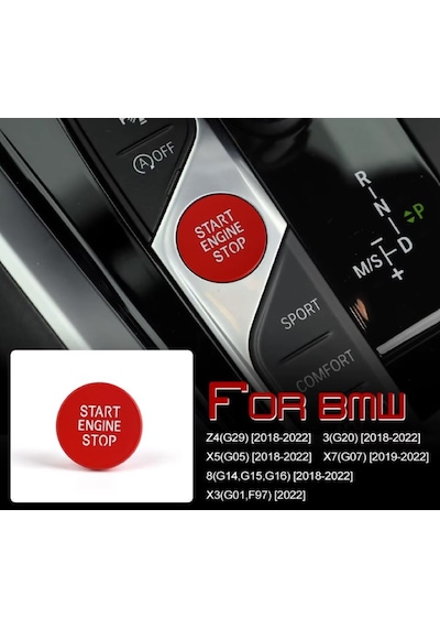 Bmw Start Stop Tuşu G20 G22 G26 F40 F44 G29 Kırmızı Renk 637