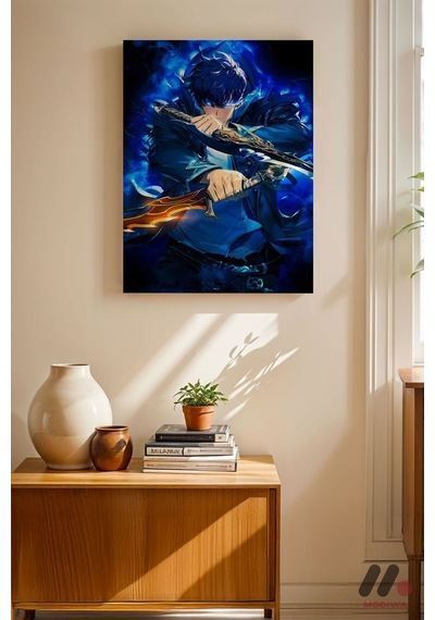 Demon Slayer Mavi Savaşçı Poster, Çerçevesiz Yüksek Kalite Duvar Afişi - Anime Severlere Özel Hediye