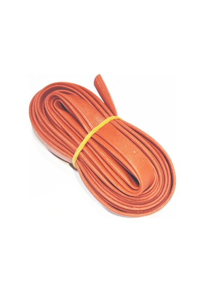 8mm H Class Cam Elyaf Örgü Silikon İzoleli Makaron 5 Metre, Çalışma -60/+250 Derece