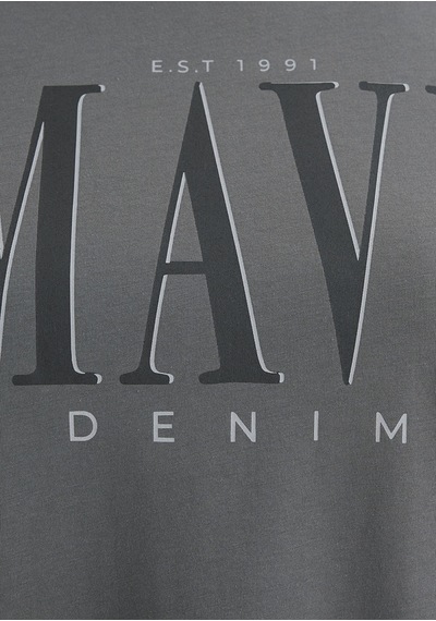 Mavi - Mavi Logo Baskılı Gri Tişört 1611990-70122 Gri