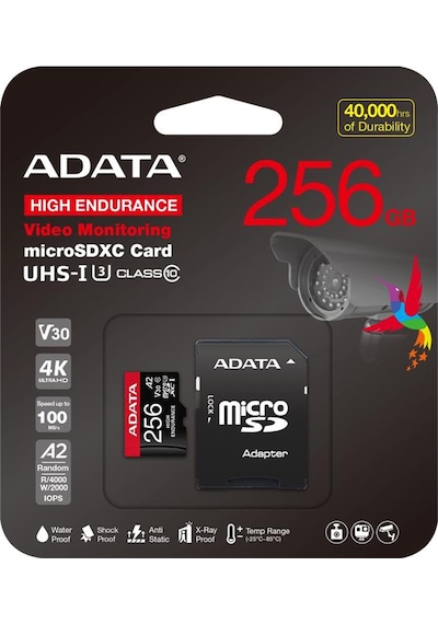 Adata 256 Gb High Endurance Microsdxc 4k U3 V30 A2 Hafıza Kartı