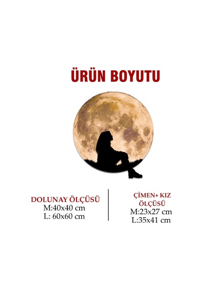 Kişiselleştirilebilir Led Işıklı Epoksi Cam Katmanlı Tablo Gloria Dolunay Sarı - 738170453 Sarı