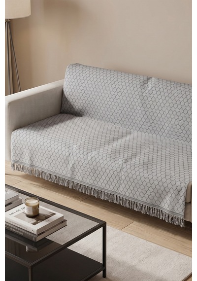 Villadia Home Textile Koltuk Örtüsü Koltuk Şalı Pamuklu Kaymaz Yumuşak Yıkanabilir 3 Lü Koltuk Kanepe Tekli Koltuk Örtüsü Çok Amaçlı Örtü 170 X 220 Petekkltört