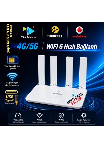 5 Volt Wifi 6 Destekli 4g/5g Sım Kartlı Router Modem