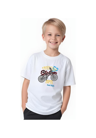 Fyk Kids Erkek Çocuk Yuvarlak Yaka 3'lü Basketball-surf Al Day Baskılı T-shirt Çok Renkli