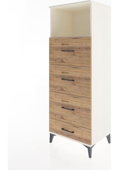 Hyperion Dolap Tek Raflı 4 Çekmeceli 60x44x163 Aytaşı-çam Aytaşı