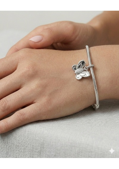 Kadın Kelebek Model Gümüş Charm
