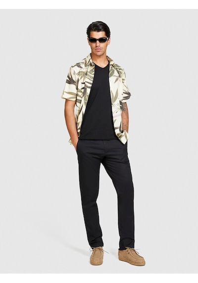 Sisley Pamuk Karışımlı Slim Fit Chino Pantolon Erkek Siyah Pantolon - 324p4teqsf02e