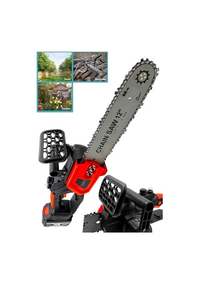 30 Cm Palalı Şarjlı Ağaç Kesme Hızar Bıçkı Testere Dal Budama Makinesi Isınmaya Karşı Çift