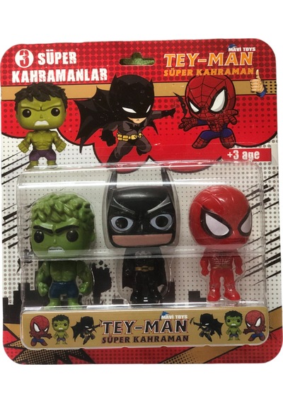 Mini 3 Lü Figür Oyuncak - Pop Marvel Süper Kahraman Oyuncak